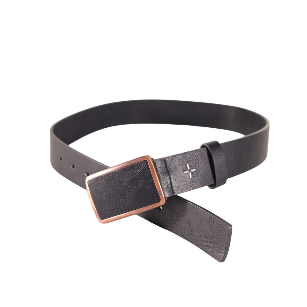 Sun + Stone Bonded Leather Plaque Buckle Men's Belt - Small 30/32 - NWT